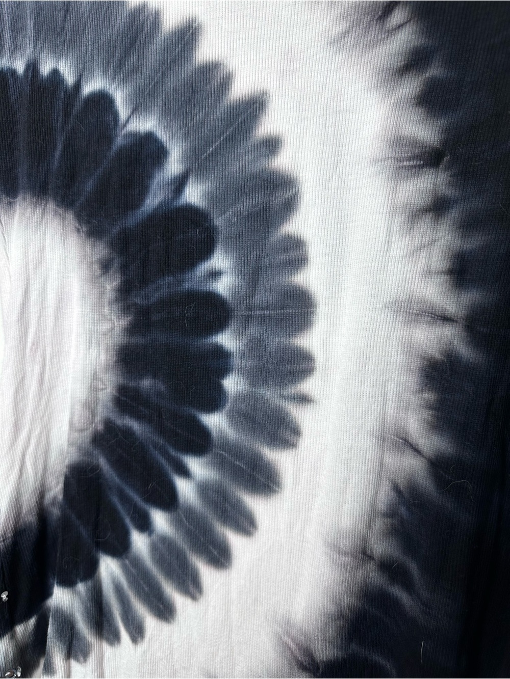 INC International Concepts Black and White Tie-Dye Long Sleeve Top with Studs - Picture 5 of 5
